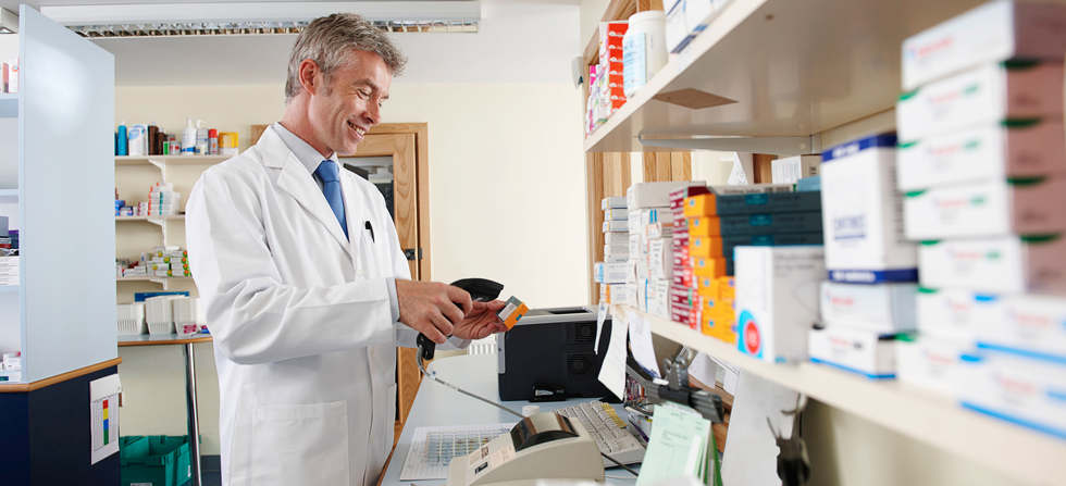 Pharmacist using POS